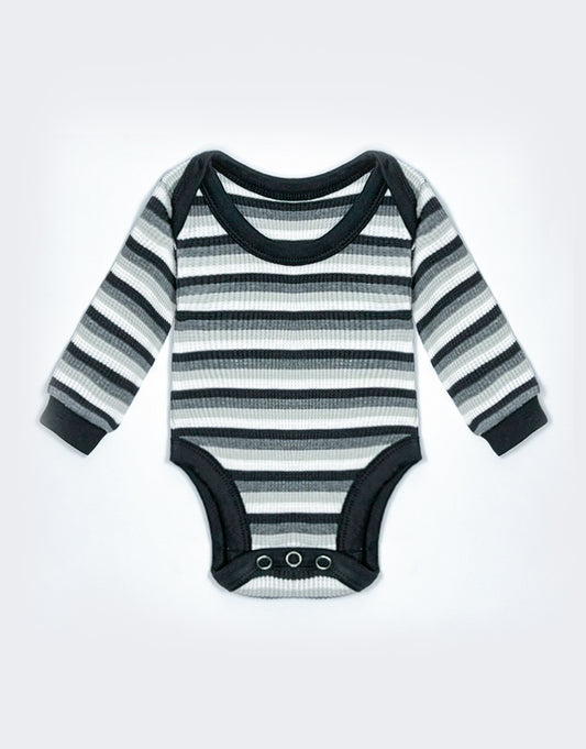 Black Stripped Bodysuit, Pajama, and Bib Set