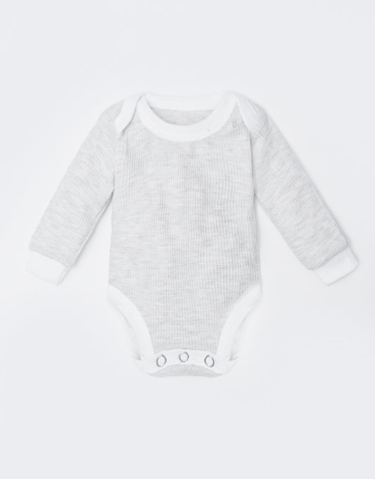 Grey Bodysuit, Pajama, and Bib Set