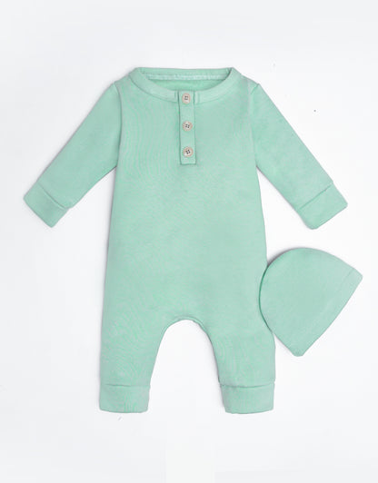 Mint Green Button Romper