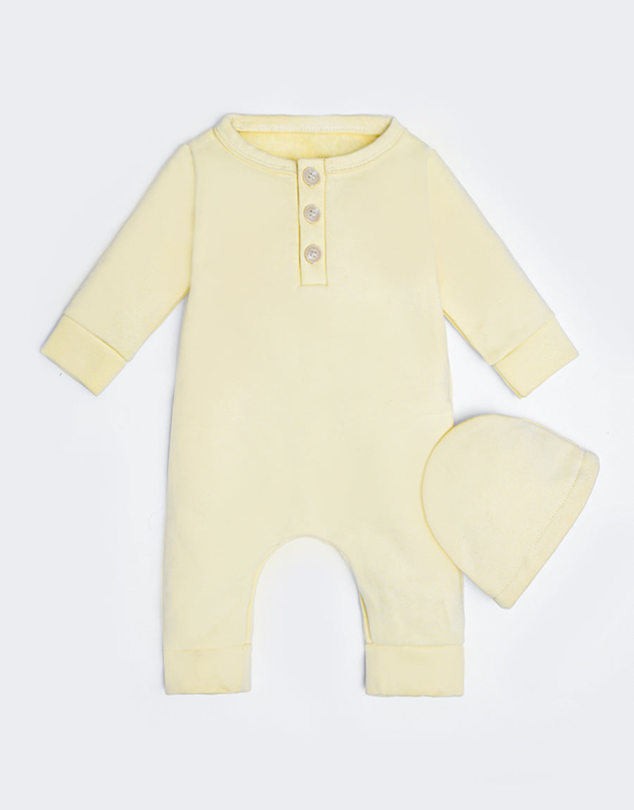 Lemon Button Romper